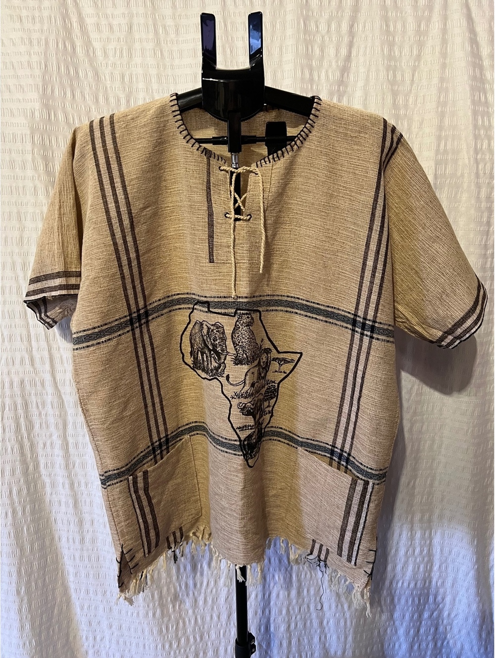 African Safari Wildlife Poncho Tunic XL